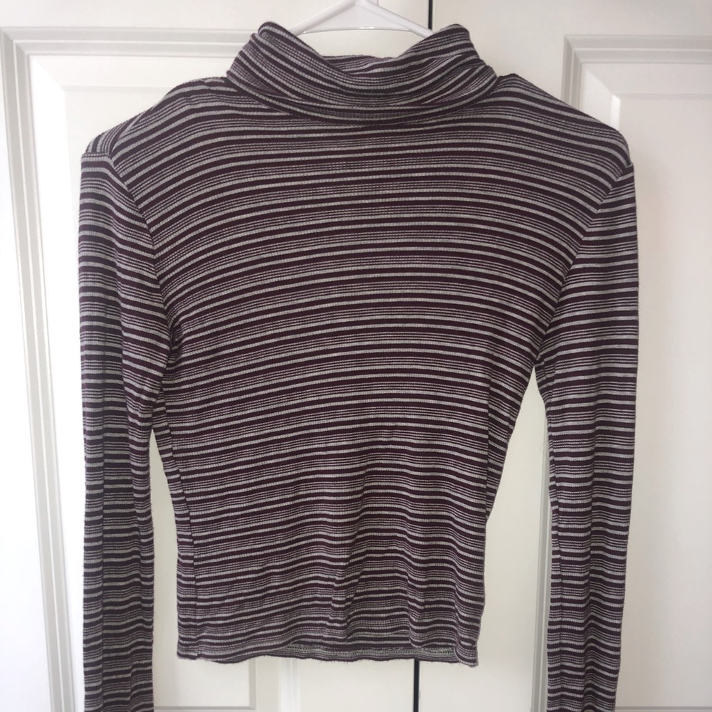 Prince and Fox Ribbed Turtleneck Crop Top